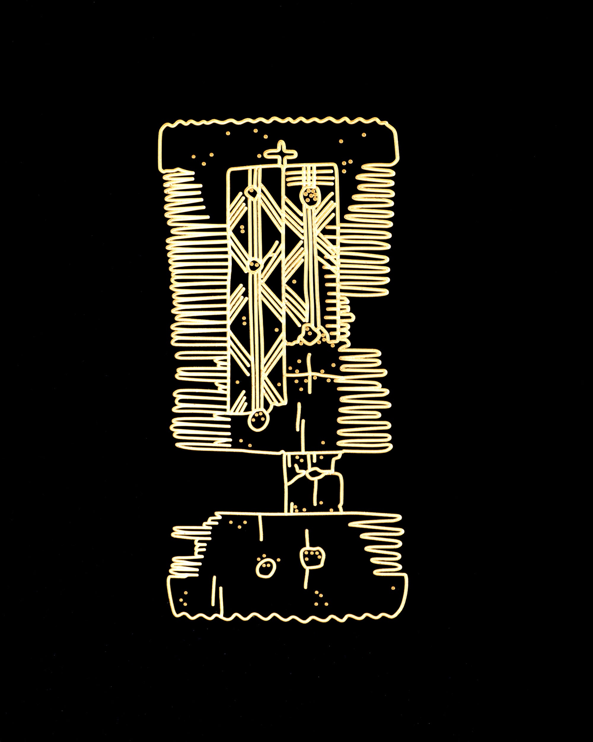 gravure dessin objet archeologique peigne