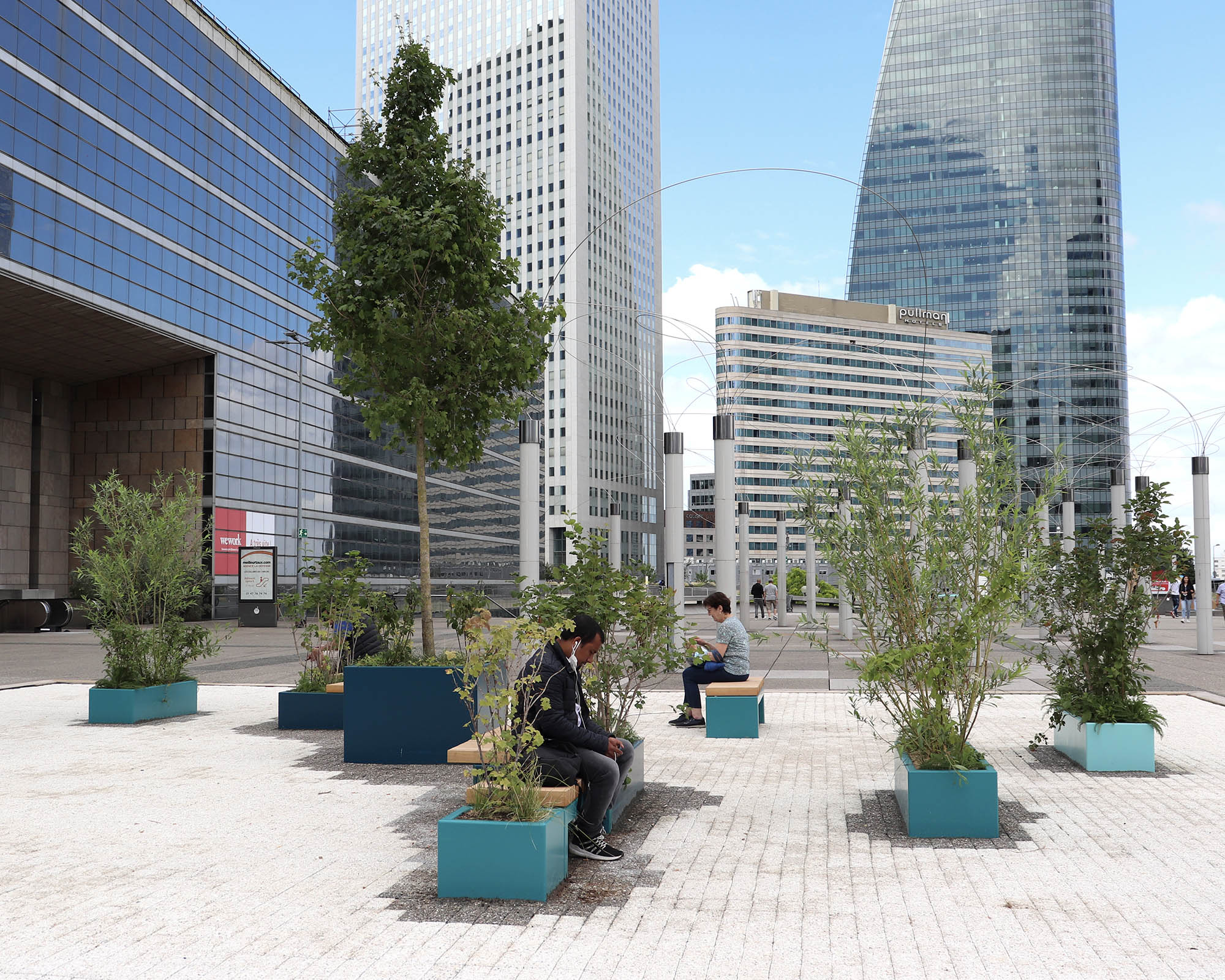 mobilier urbain et vegetal avec assises