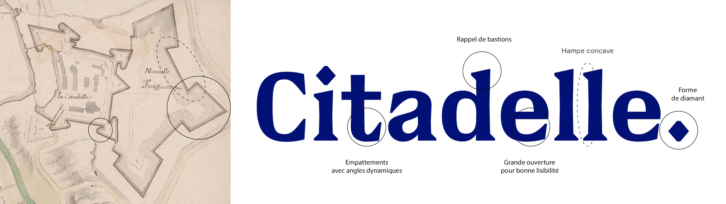Cartographie historique mise en relation avec le choix typographique de la police Exergue