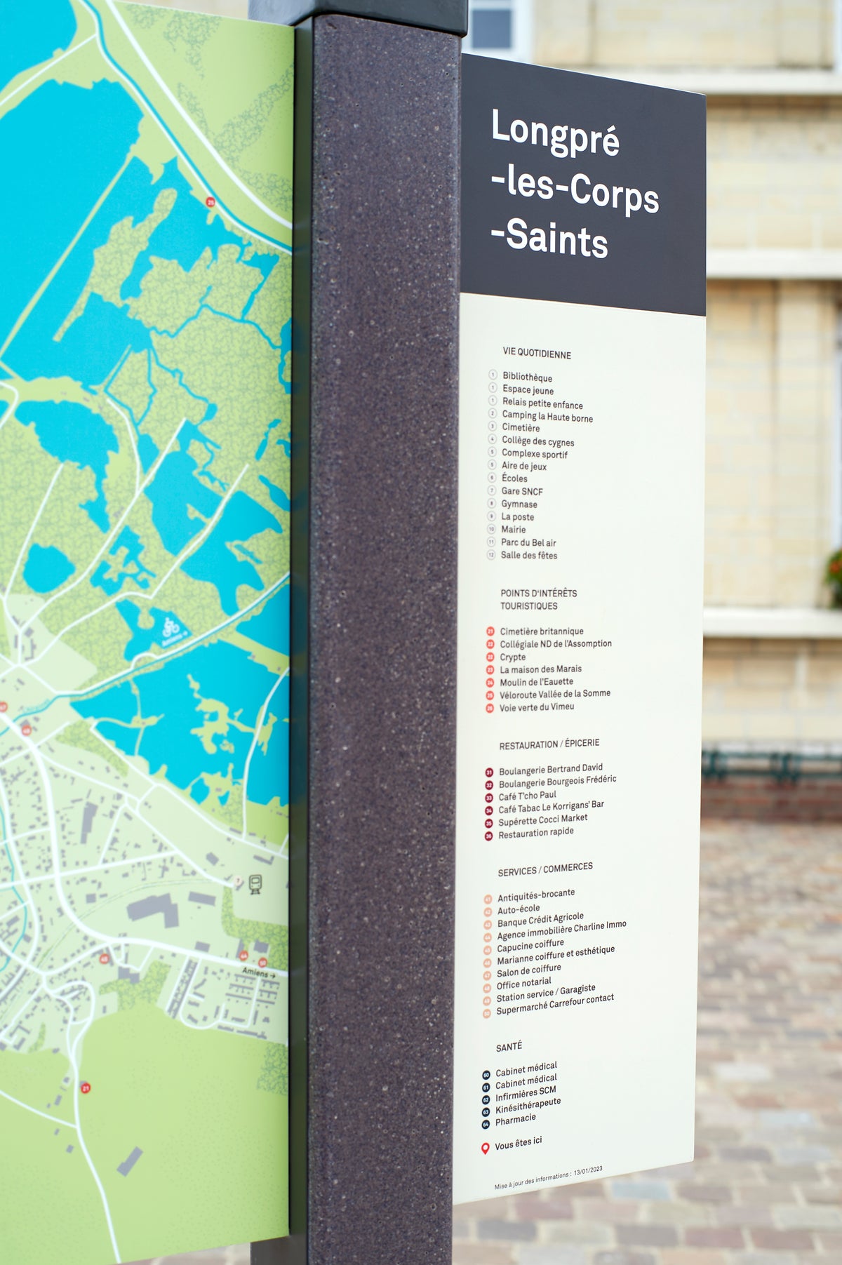 Détail d'un plan d'orientation touristique avec sa légende explicative