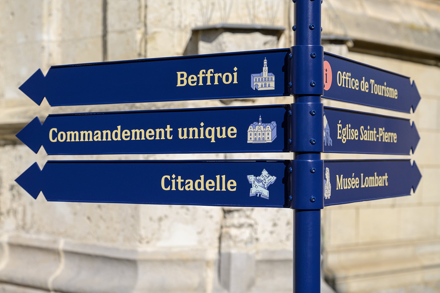 Pictogrammes sur-mesure pour la signalétique d’orientation des monuments historiques